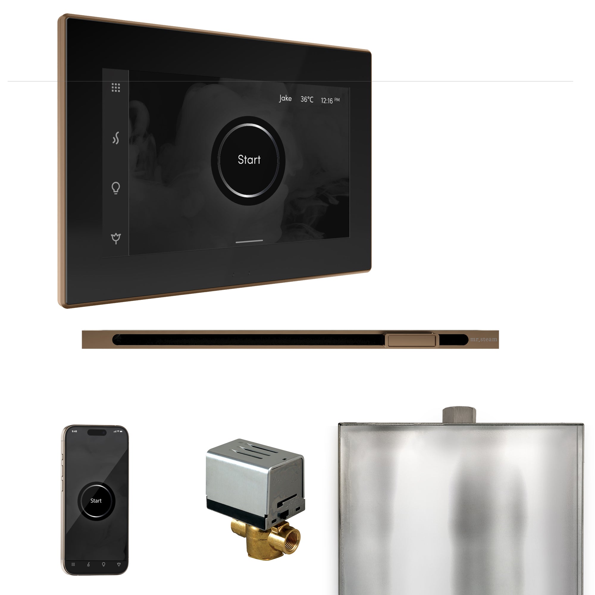 Mr. Steam Xbutler Steam Shower Control Package with iSteamX Control and Linear Steamhead