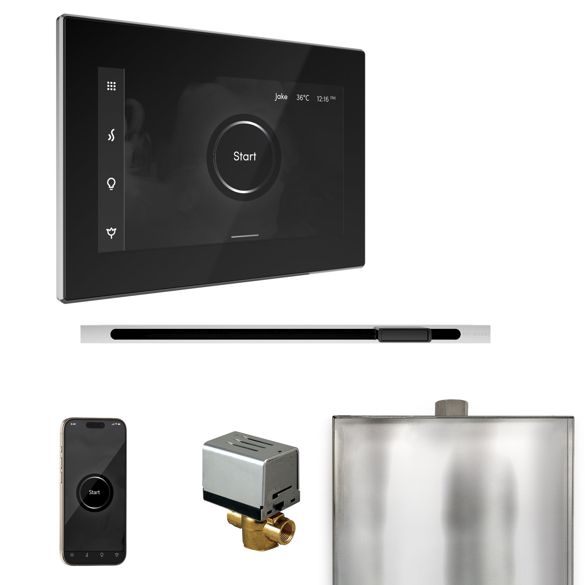 Mr. Steam Xbutler Steam Shower Control Package with iSteamX Control and Linear Steamhead