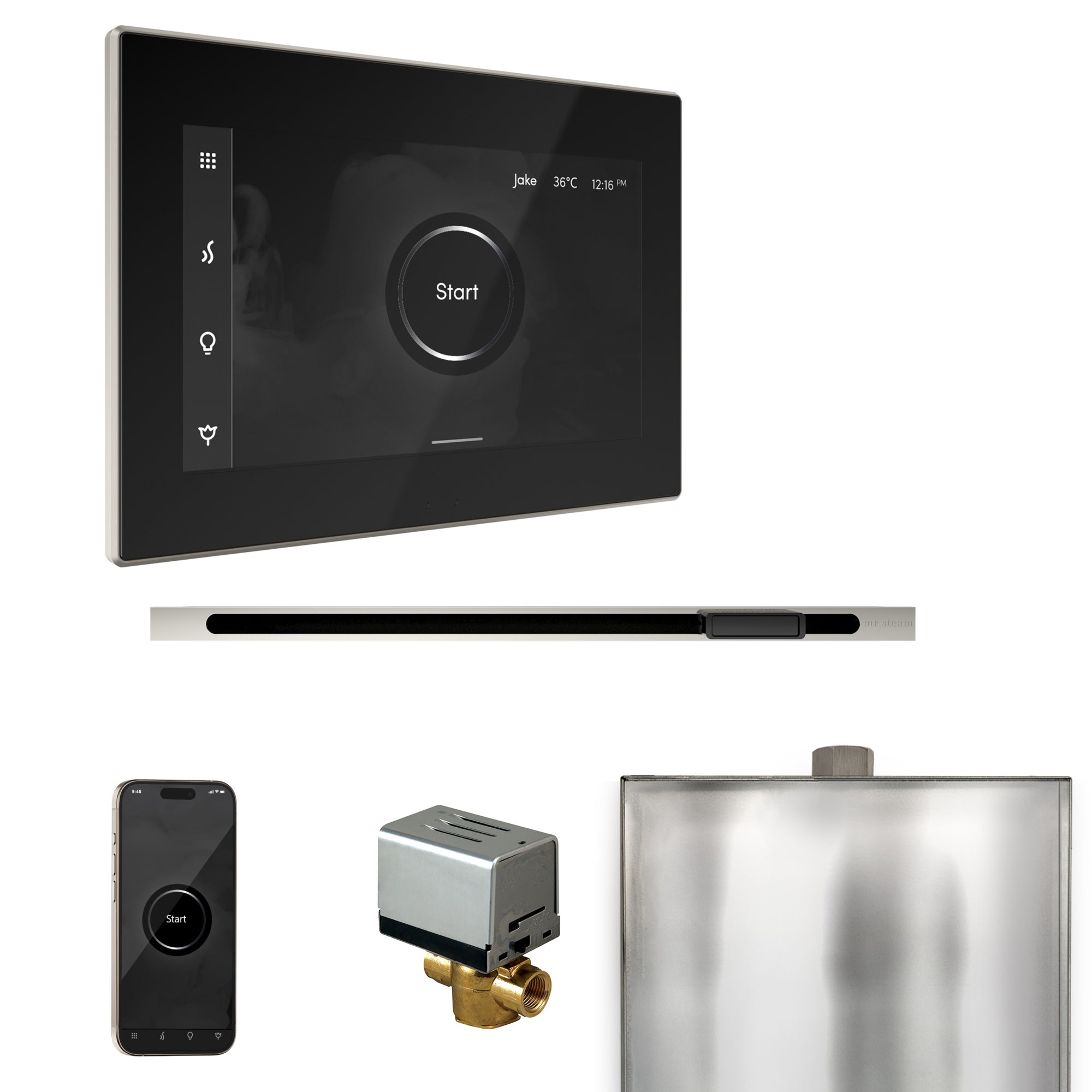 Mr. Steam Xbutler Steam Shower Control Package with iSteamX Control and Linear Steamhead
