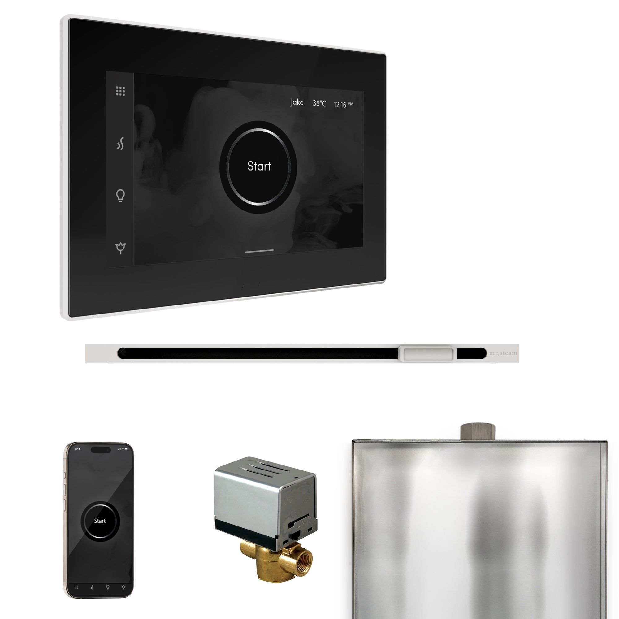 Mr. Steam Xbutler Steam Shower Control Package with iSteamX Control and Linear Steamhead