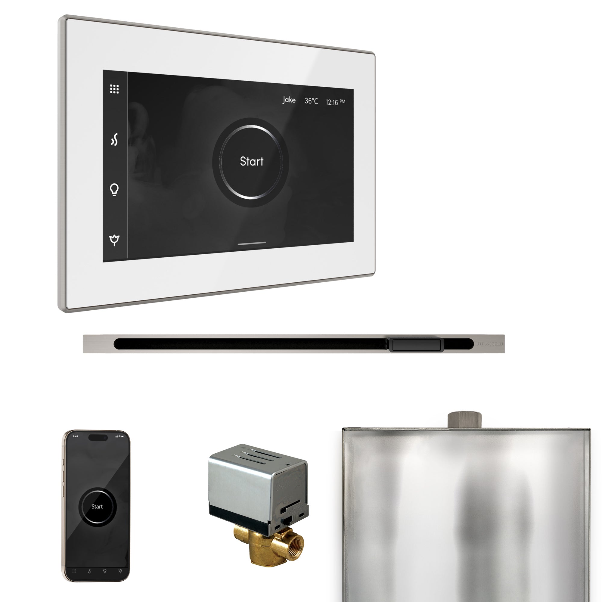 Mr. Steam Xbutler Steam Shower Control Package with iSteamX Control and Linear Steamhead