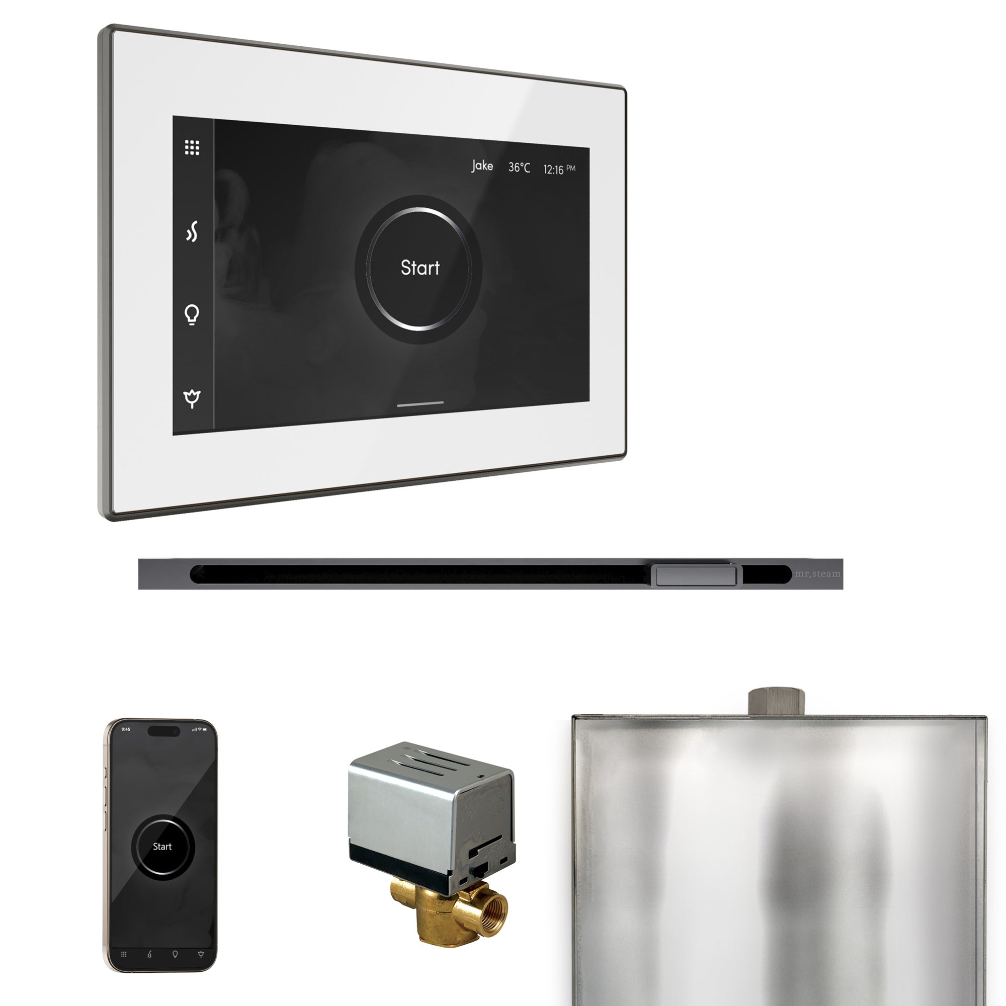Mr. Steam Xbutler Steam Shower Control Package with iSteamX Control and Linear Steamhead