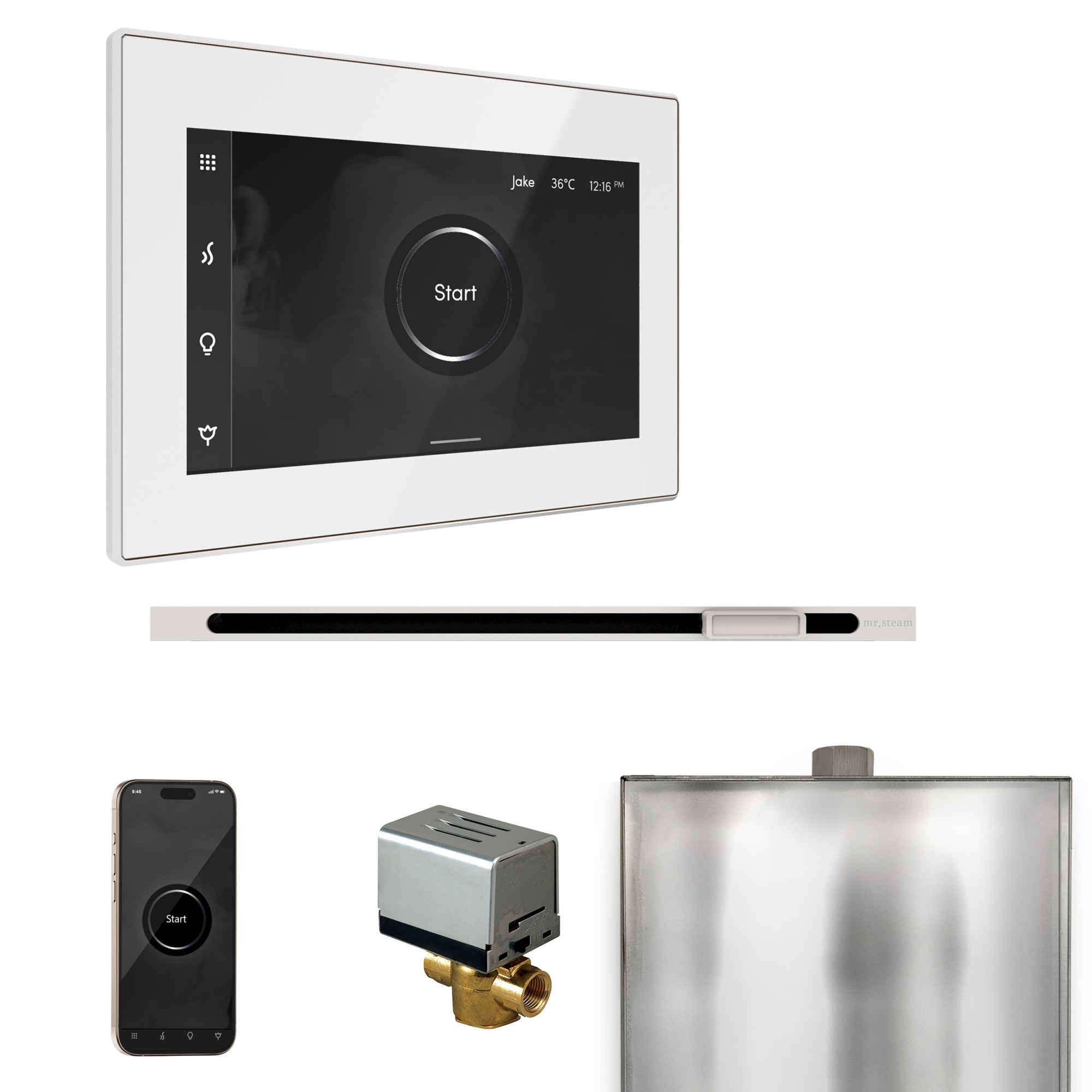 Mr. Steam Xbutler Steam Shower Control Package with iSteamX Control and Linear Steamhead