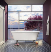 Bain Ultra Balneo Cella 7240 Oval Freestanding 2-Person 59 Gallon 40 Jet Thermomassuer Bathtub with Flat Deck Heated Backrest and Heated Headrest in White - BBCUOFN0T-01