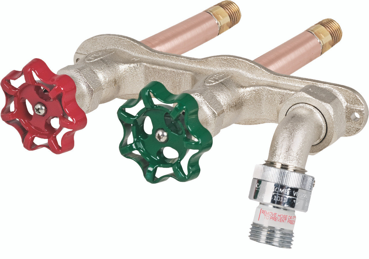 Prier 10 in. Hot And Cold Anti-Siphon Hose Thread Wall Faucet with Vacuum Breaker