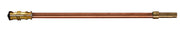 Brass and copper replacement stem with threaded connectors on both ends.