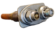 Metal commercial wall hydrant with copper inlet pipe and ProPress-ready outlets on right side.