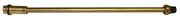 Brass replacement stem with threaded brass fittings on each end and black rubber cap on right end.
