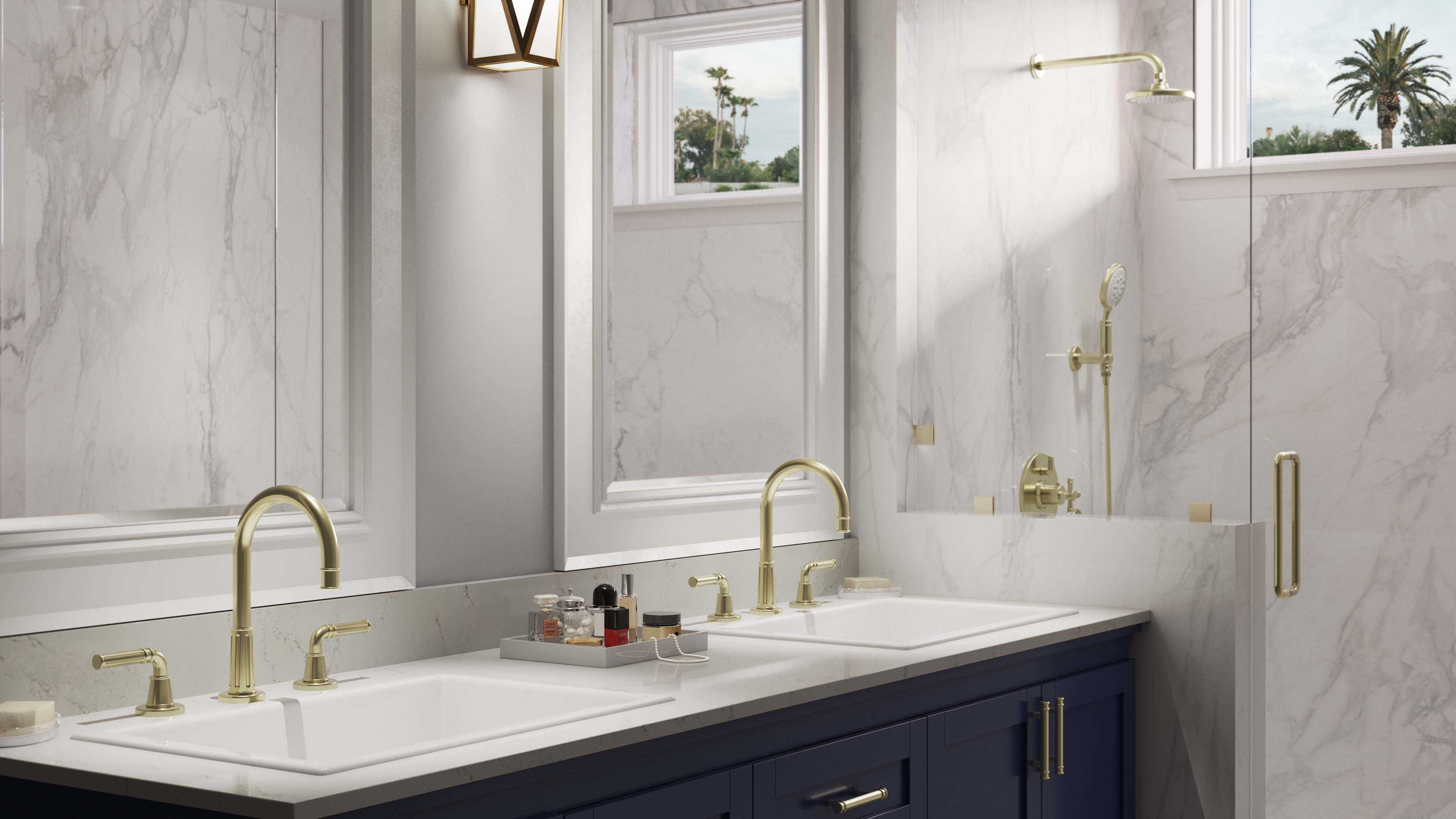 California Faucets Trousdale 8" Widespread Lavatory Faucet with ZeroDrain in Polished Chrome - C102ZB-PC