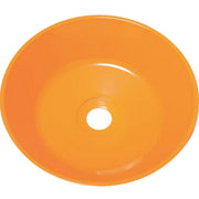 Orange plastic bowl with center hole and curved sides for Guardian Equipment 100-009 series eyewash station.