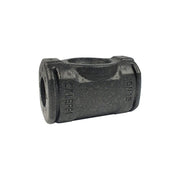 Black metal balance valve with threaded ports on cylindrical body and adjustment handle on top.