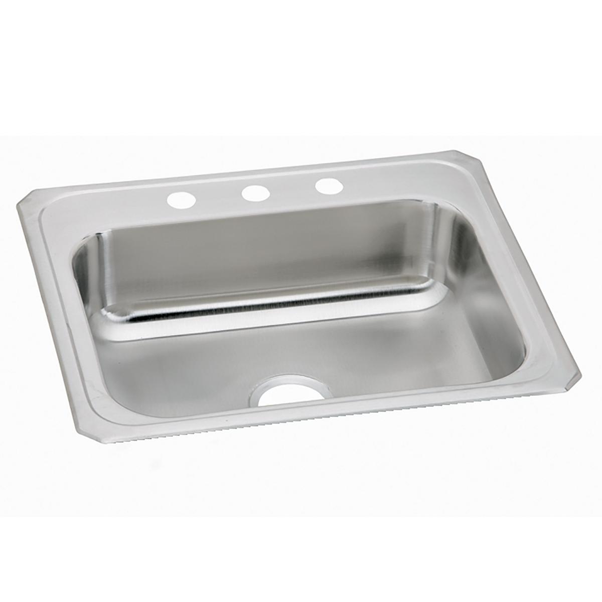 Elkay Celebrity Stainless Steel 25" x 21-1/4" x 6-7/8", 3-Hole Single Bowl Drop-in Sink