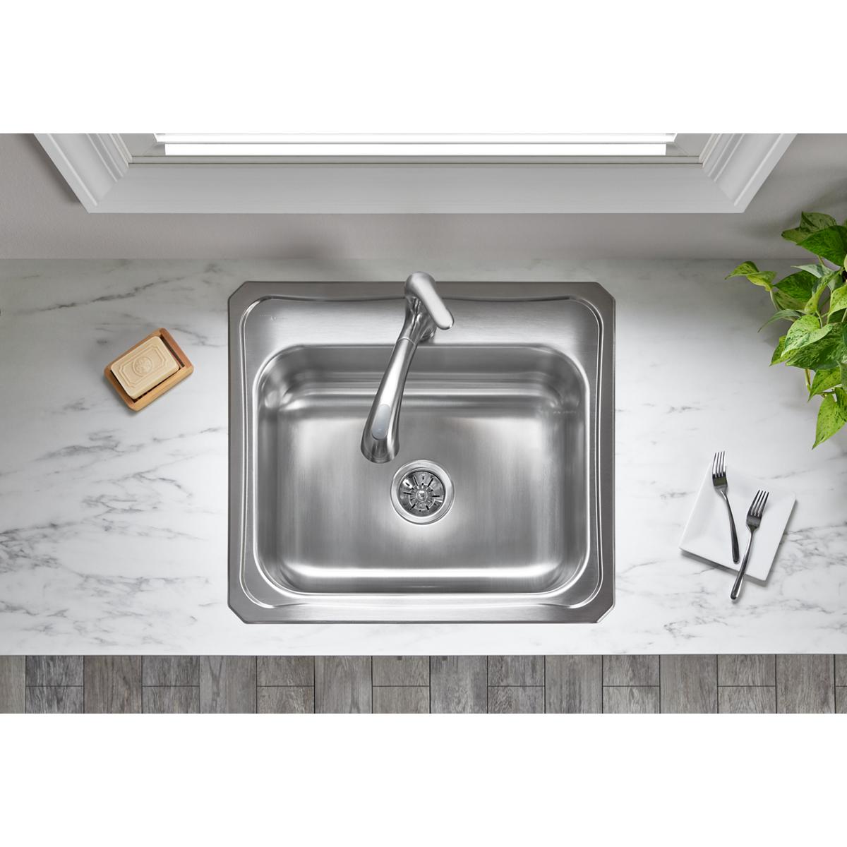 Elkay Deluxe 3-1/2" Drain Type 304 Stainless Steel Body Strainer Basket Rubber Seal and Tailpiece