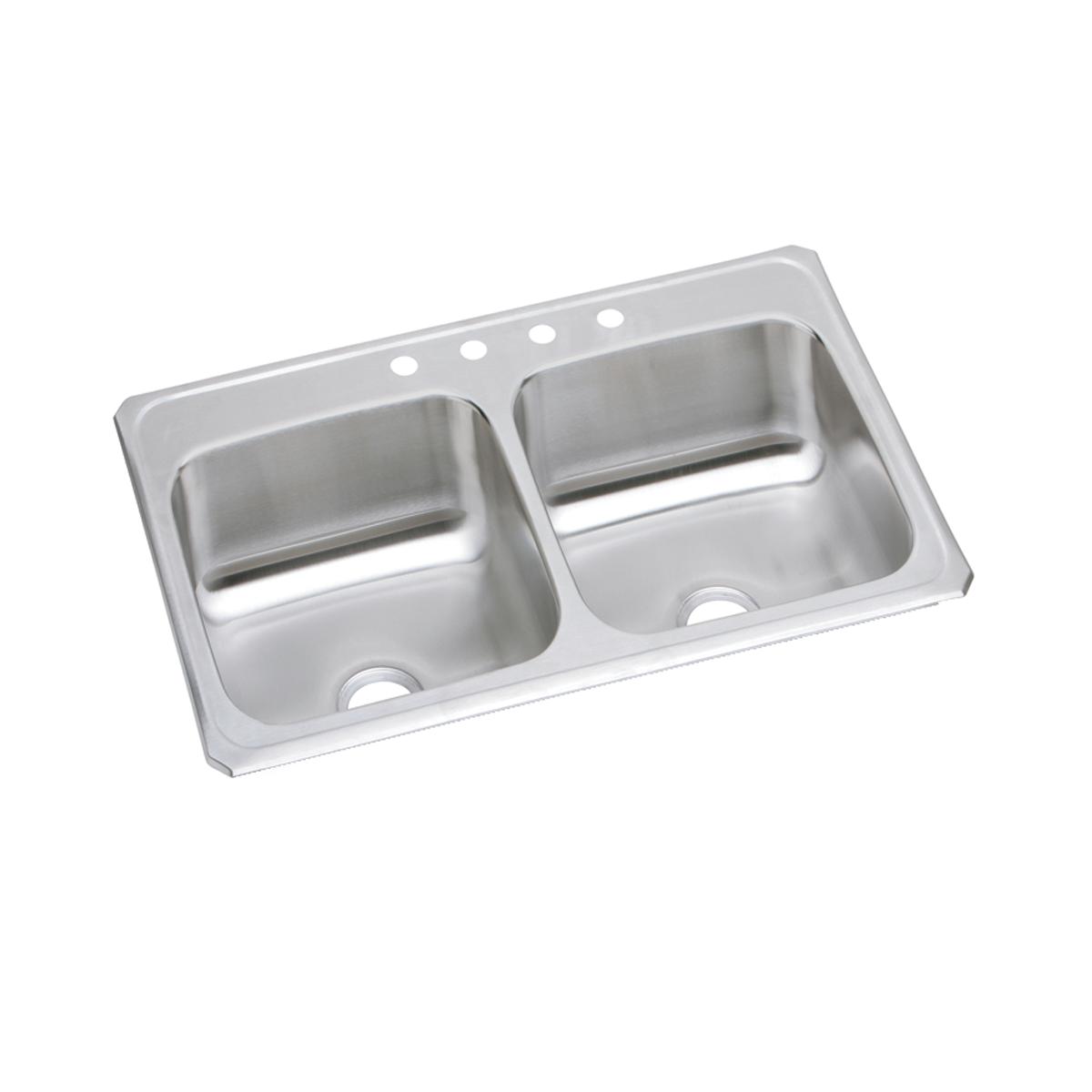 Elkay Celebrity Stainless Steel 43" x 22" x 6-7/8" 4-Hole Equal Double Bowl Drop-in Sink