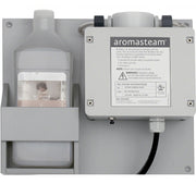 Mr. Steam AromaFlo commercial aromasteam dispenser unit with control panel, reservoir, and black power cord.