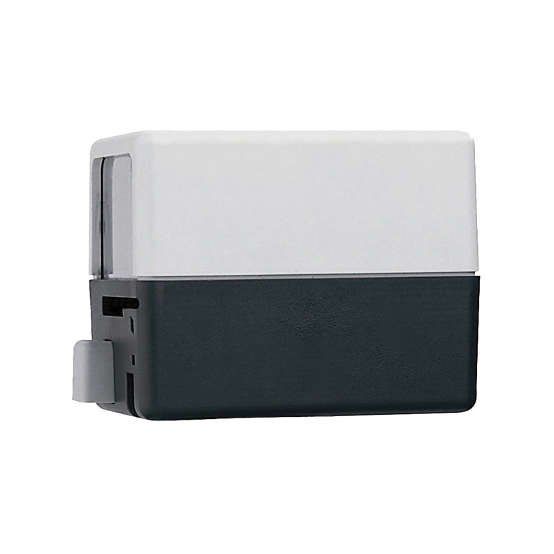 White and black rectangular actuator with high current switch and side connector port.