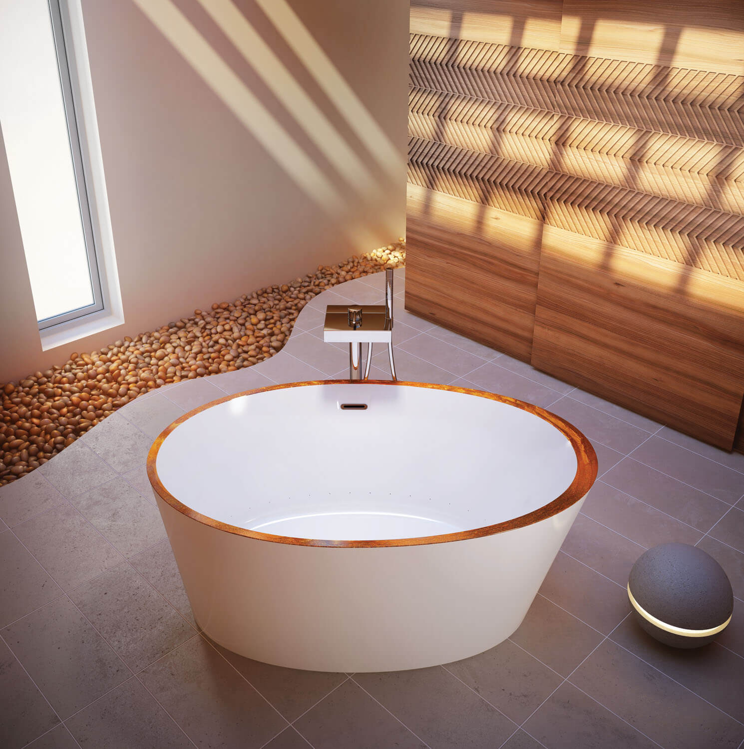 Bain Ultra Charism 5736 Oval Freestanding 1-Person 49 Gallon 35 Jet Thermomassuer Bathtub with 1-1/2" Standard Deck Heated Backrest and Heated Headrest in White - BCH4OF00T-01