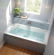 Bain Ultra Citti Trio 6032 Rectangular Alcove 1-Person 50 Gallon 42 Jet Thermomassuer Bathtub with Citti Insert + 1-1/2" Standard Deck and Left Waste in White - BCTDRAJLT-01