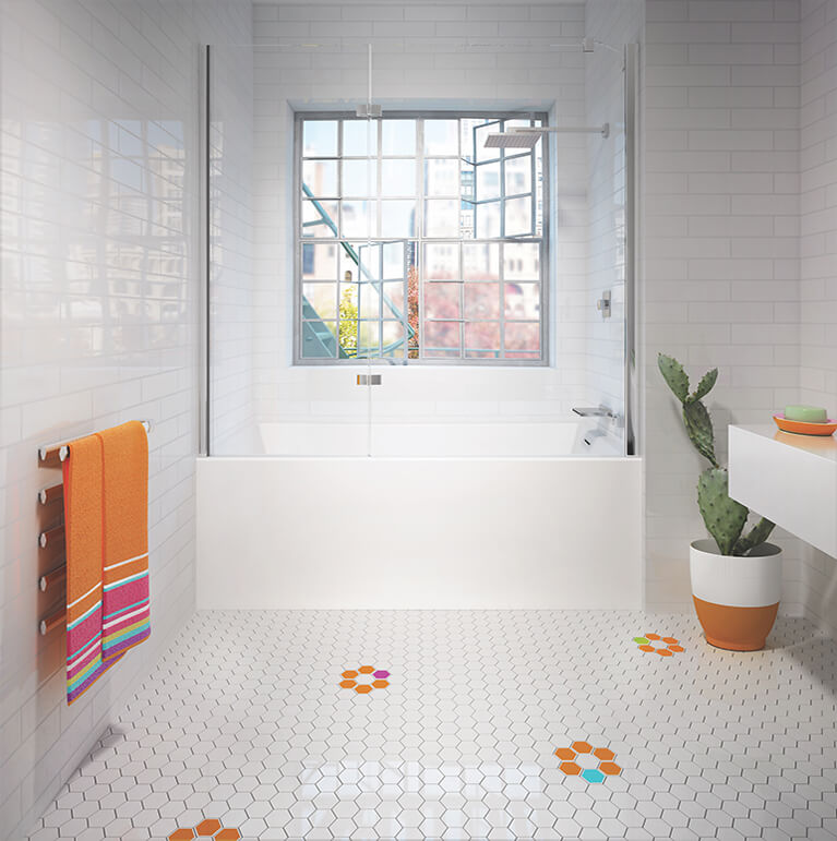 Bain Ultra Citti 17 6032 Rectangular Alcove 1-Person 45 Gallon 42 Jet Thermomassuer Bathtub with 1-1/2" Standard Deck and Right Waste in Biscuit - BC7DRA0RT-02