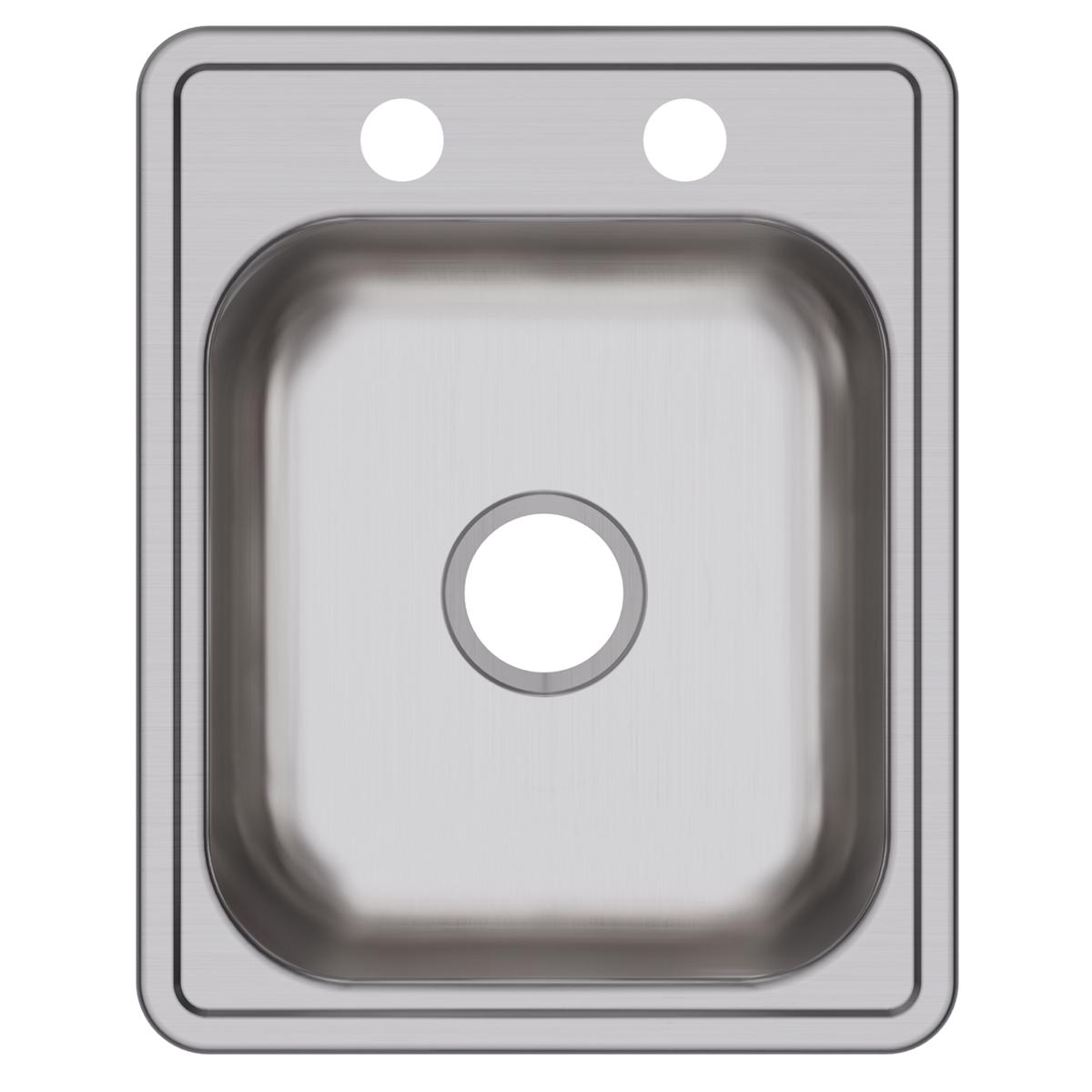 Elkay Dayton Stainless Steel 17" x 21-1/4" x 6-1/2" 2-Hole Single Bowl Drop-in Bar Sink