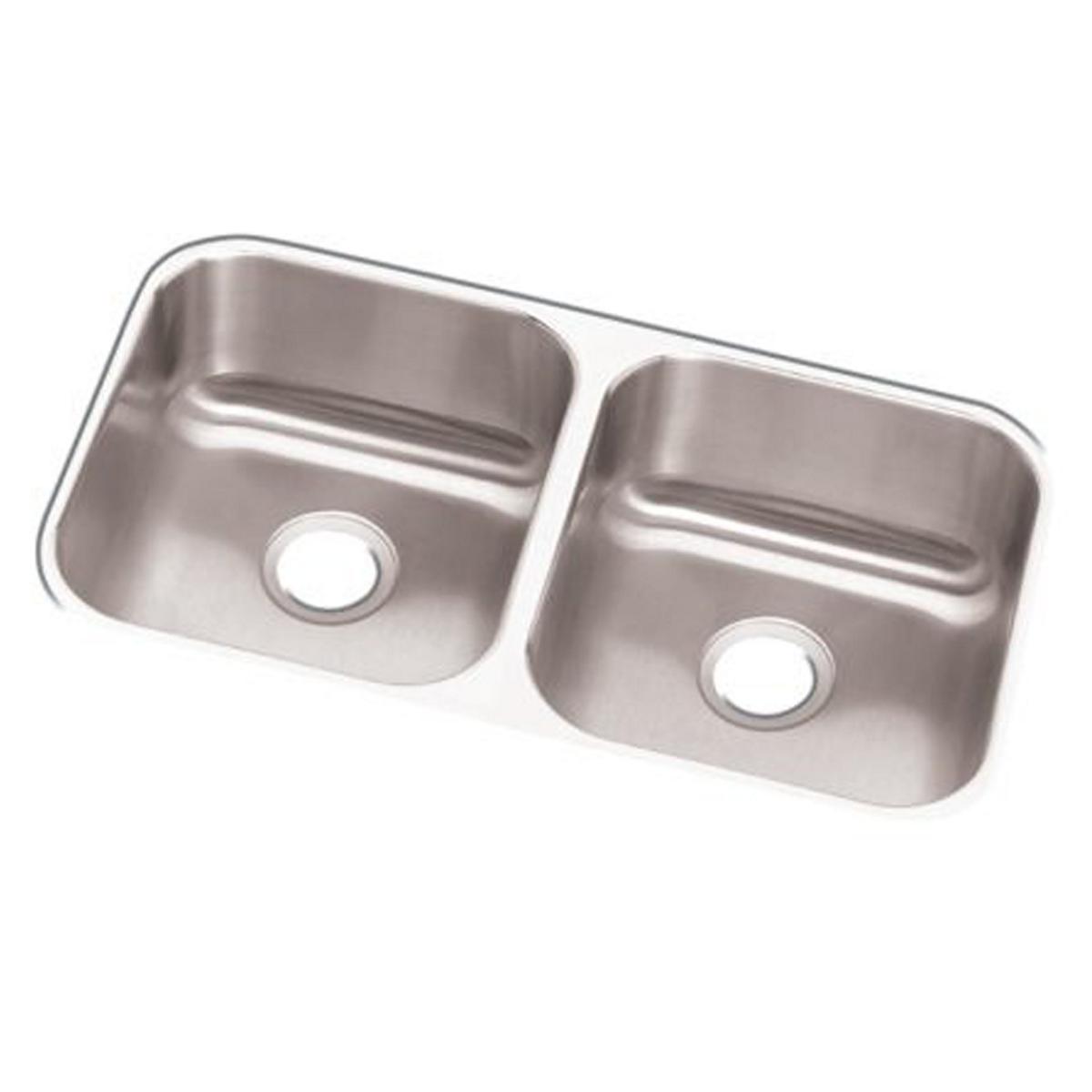 Elkay Dayton Stainless Steel 31-3/4" x 18-1/4" x 8", Equal Double Bowl Undermount Sink - DCFU3118