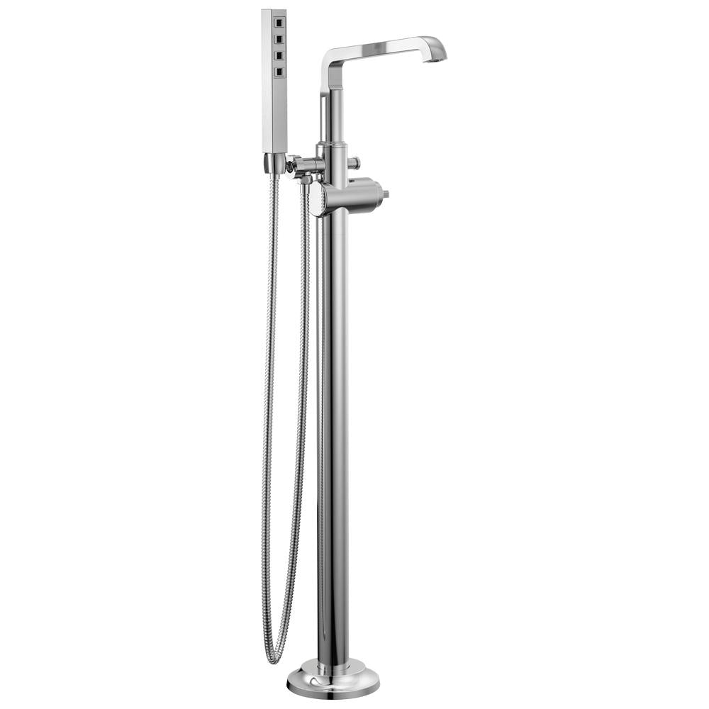 Delta Tetra Deck Mounted Roman Tub Filler w/ Diverter & Hand Shower - Less Handle