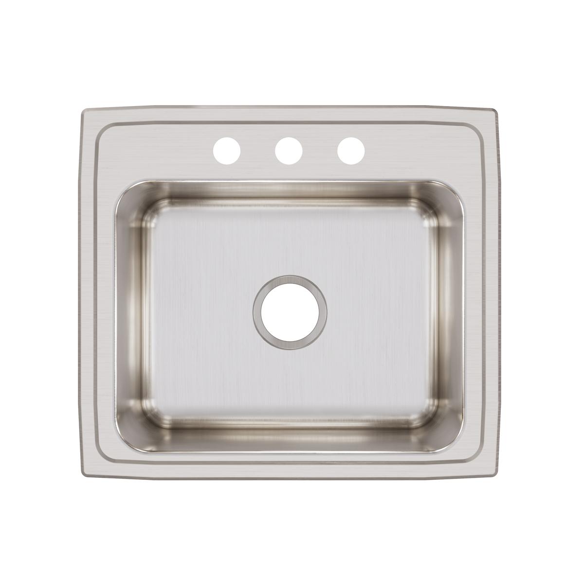 Elkay Lustertone Classic Stainless Steel 22" x 19-1/2" x 10-1/8" 3-Hole Single Bowl Drop-in Sink