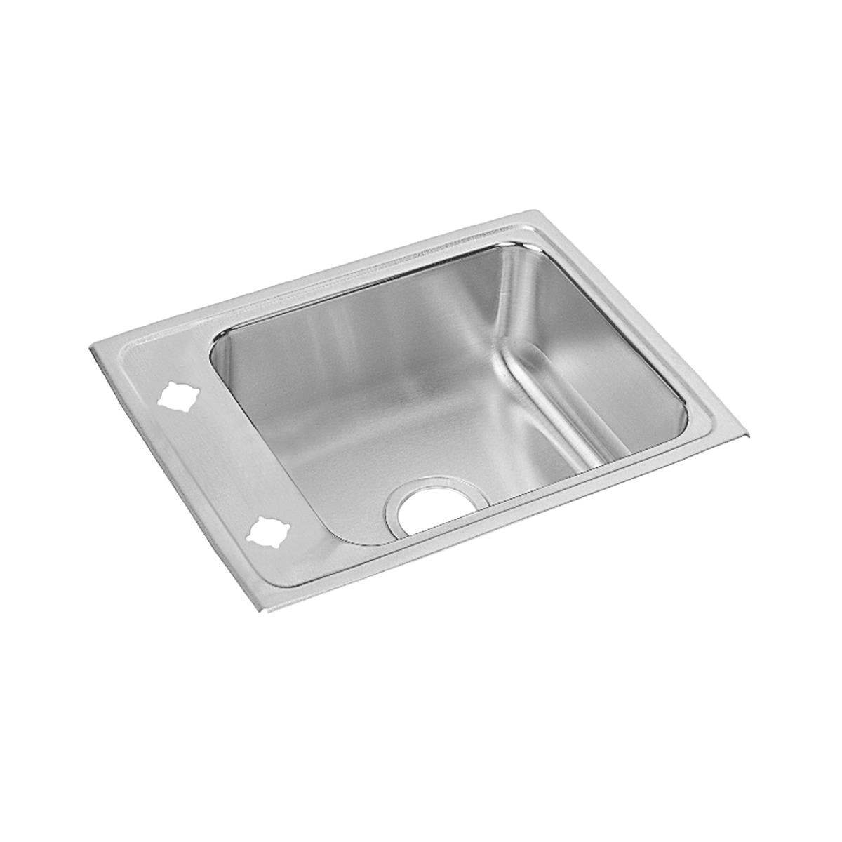 Elkay Lustertone Classic Stainless Steel 22" x 17" x 5-1/2", 2-Hole Single Bowl Drop-in Classroom ADA Sink with Quick-clip
