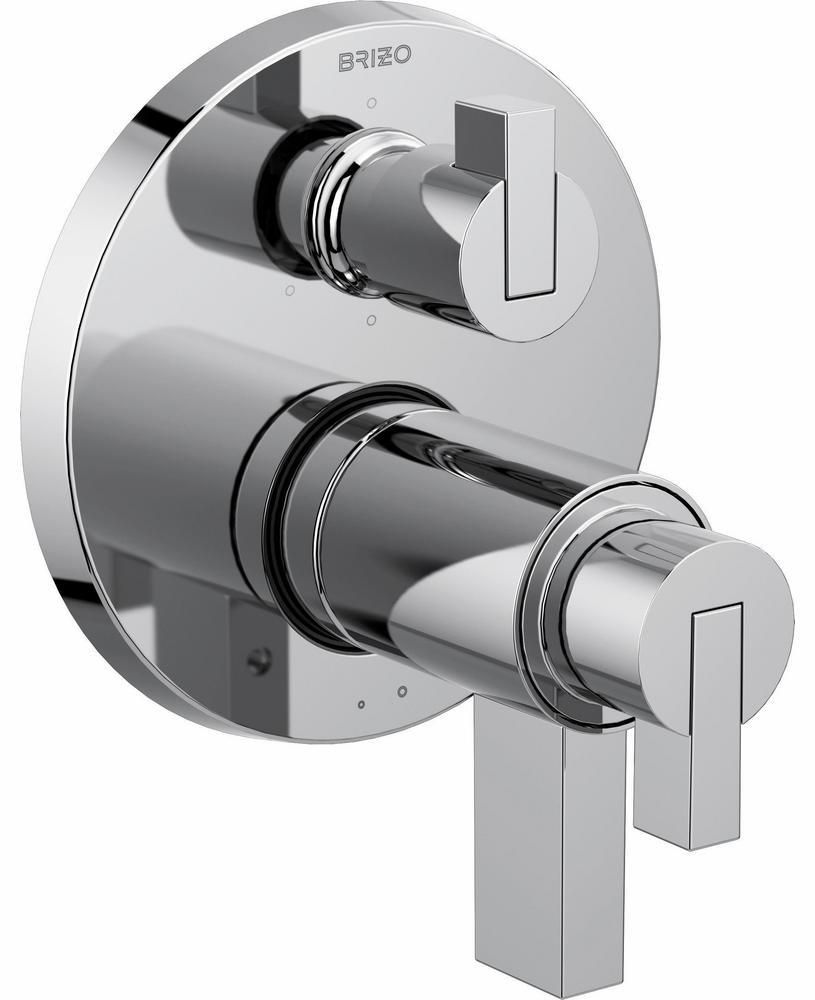 Brizo Litze Tempassure Thermostatic Valve Withfunction Diverter Trim - Less Handles in Chrome - T75635-PCLHP