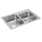 Elkay Dayton Stainless Steel 33" x 22" x 8-3/16" Offset 3-Hole Double Bowl Drop-in Sink