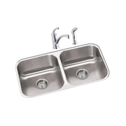 Elkay Dayton Stainless Steel 31-3/4" x 18-1/4" x 8", Equal Double Bowl Undermount Sink and Faucet Kit