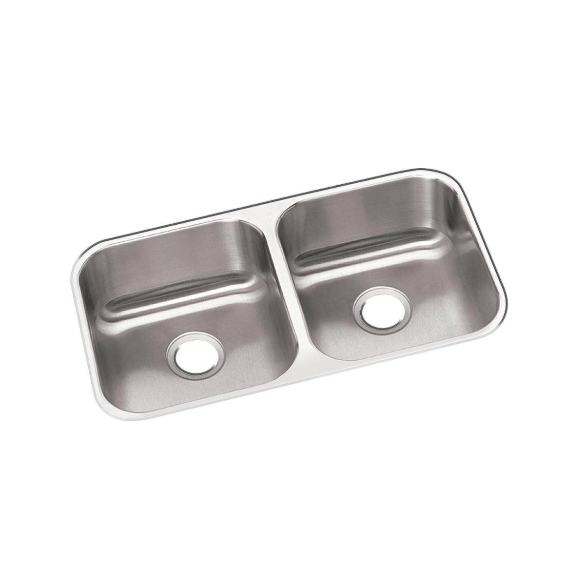 Elkay Dayton Stainless Steel 31-3/4" x 18-1/4" x 8", Equal Double Bowl Undermount Sink - DXUH3118