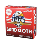 Brown waterproof sand cloth roll in red Whitlam Talon packaging, 10 yards.