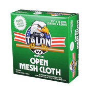 Green box of Whitlam Talon open mesh cloth with eagle logo and red stripe design, 4" x 10 yards.