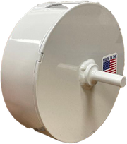 Whitlam Plumb-Pro 4-inch plastic pipe beveler tool with cylindrical white body and rotating head attachment.