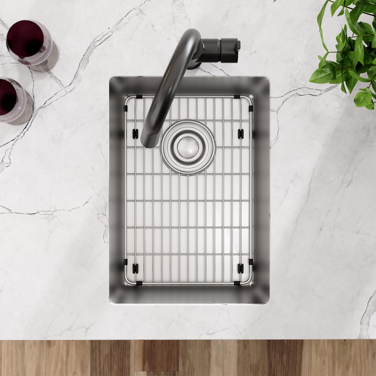 Elkay Crosstown 18 Gauge Stainless Steel 13-1/2" x 18-1/2" x 9" Single Bowl Undermount Bar Sink Kit