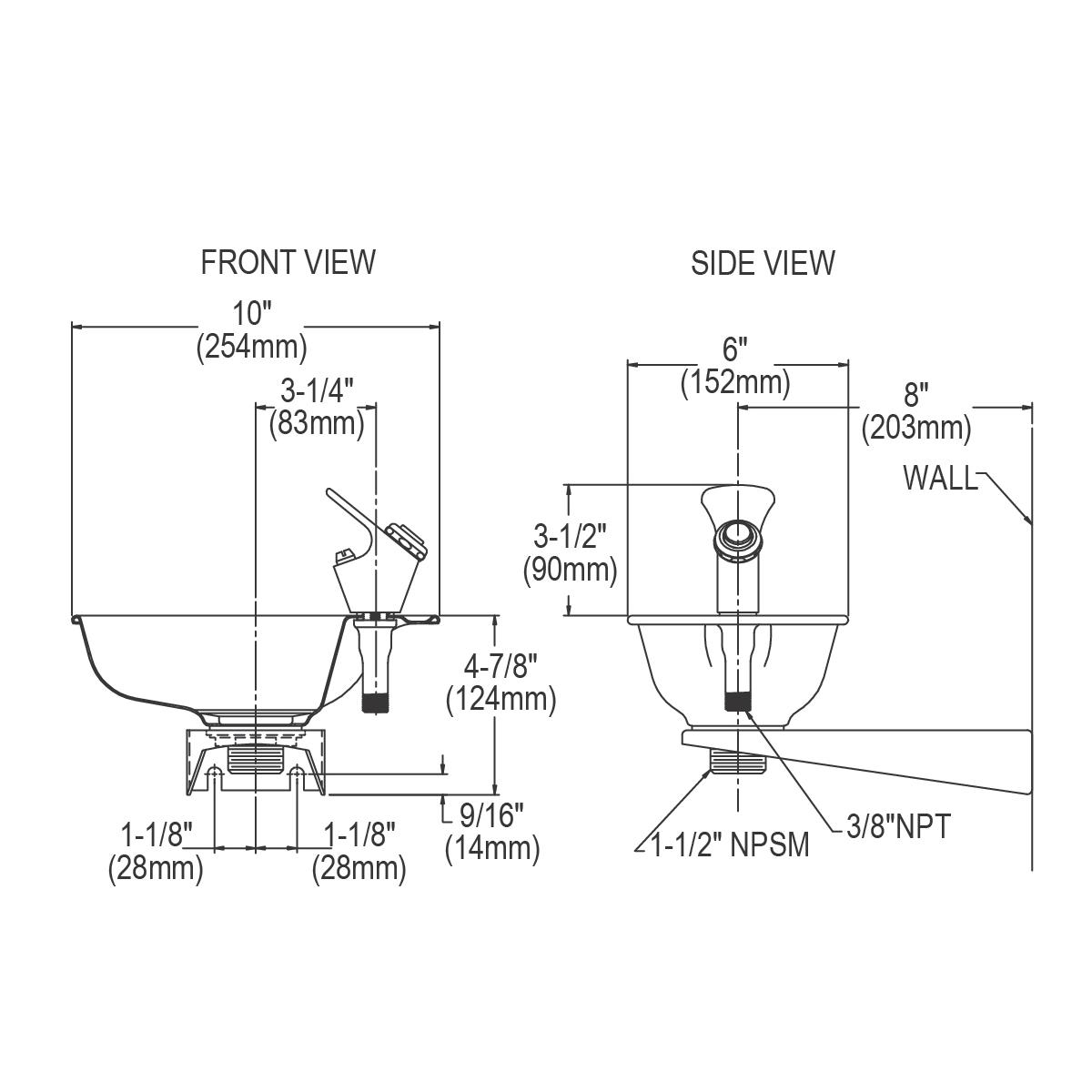 Elkay Bracket Fountain Non-Filtered Non-Refrigerated Stainless Steel