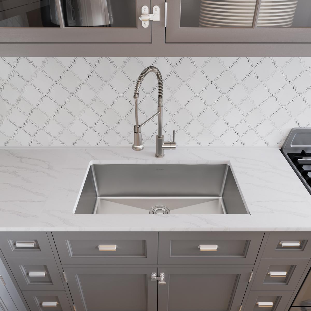 Elkay Crosstown 16 Gauge Stainless Steel 32-1/2" x 18" x 10" Single Bowl Undermount Sink