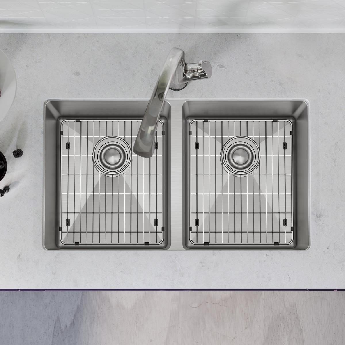 Elkay Crosstown 16 Gauge Stainless Steel, 30-3/4" x 18-1/2" x 10" Equal Double Bowl Undermount Sink Kit with Filtered Faucet