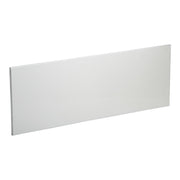 Stainless steel rectangular service sink panel with flat surface and recessed edge detail.