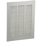 Stainless steel louvered grill panel with three vertical sections of horizontal slats, 21" x 28".
