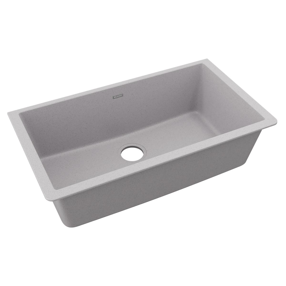 Elkay Quartz Classic 33" x 18-7/16" x 9-7/16" Single Bowl Undermount Sink Greystone