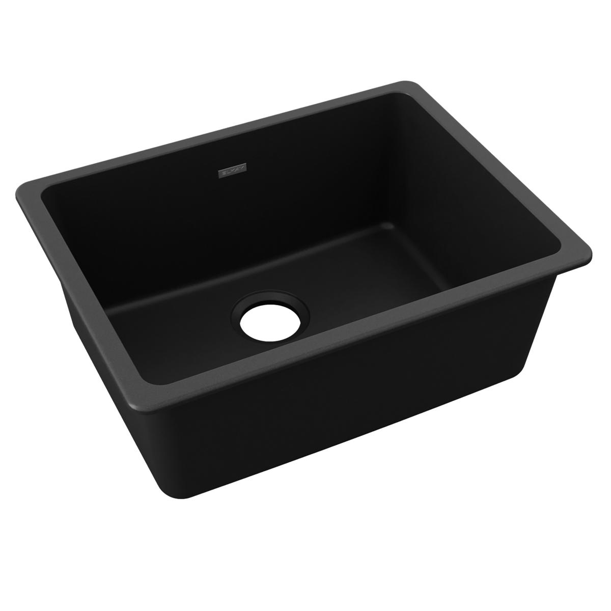 Elkay Quartz Classic 24-5/8" x 18-1/2" x 9-1/2" Single Bowl Undermount Sink Black