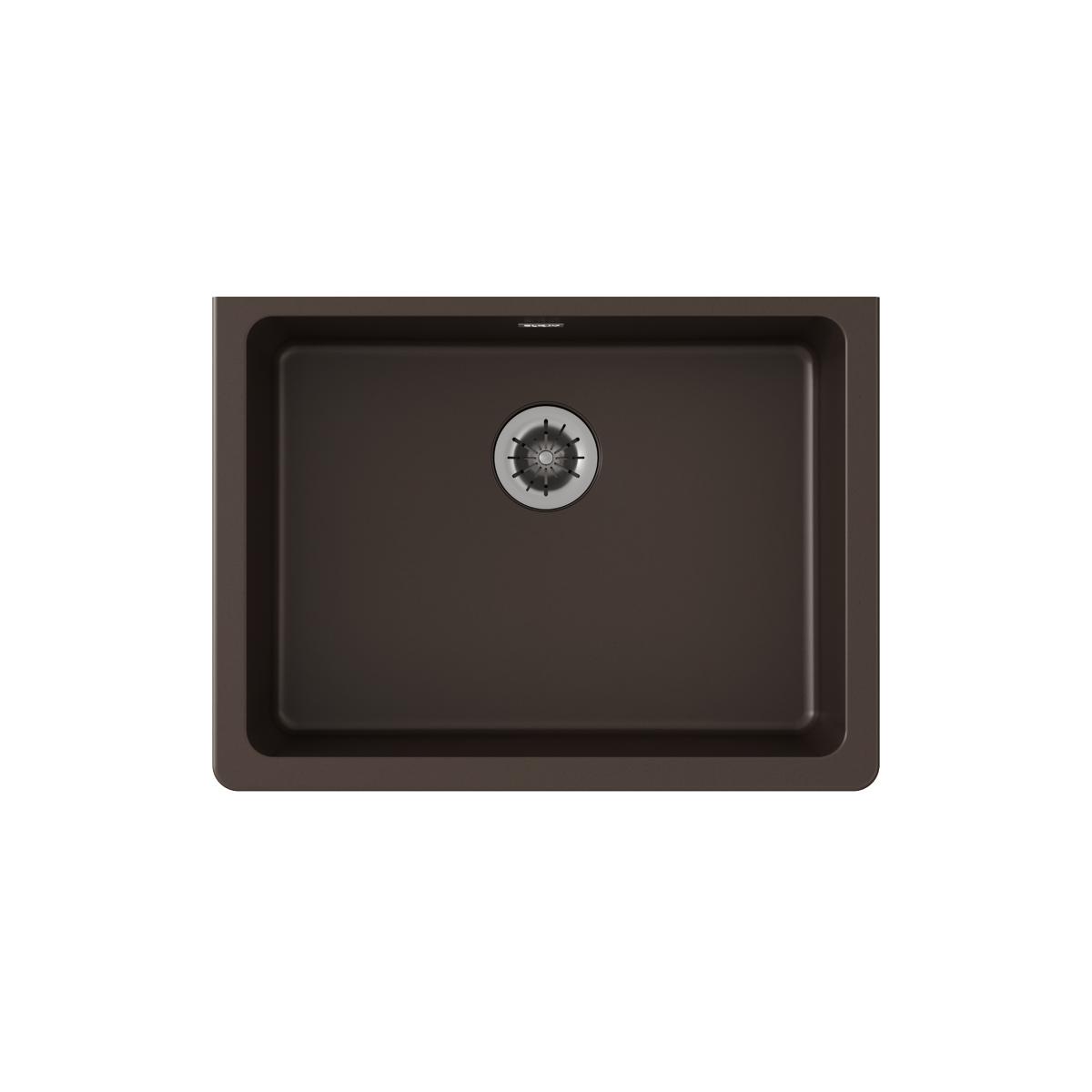 Elkay Quartz Classic 25" x 18-1/2" x 5-1/2", Single Bowl Undermount ADA Sink with Perfect Drain, Mocha