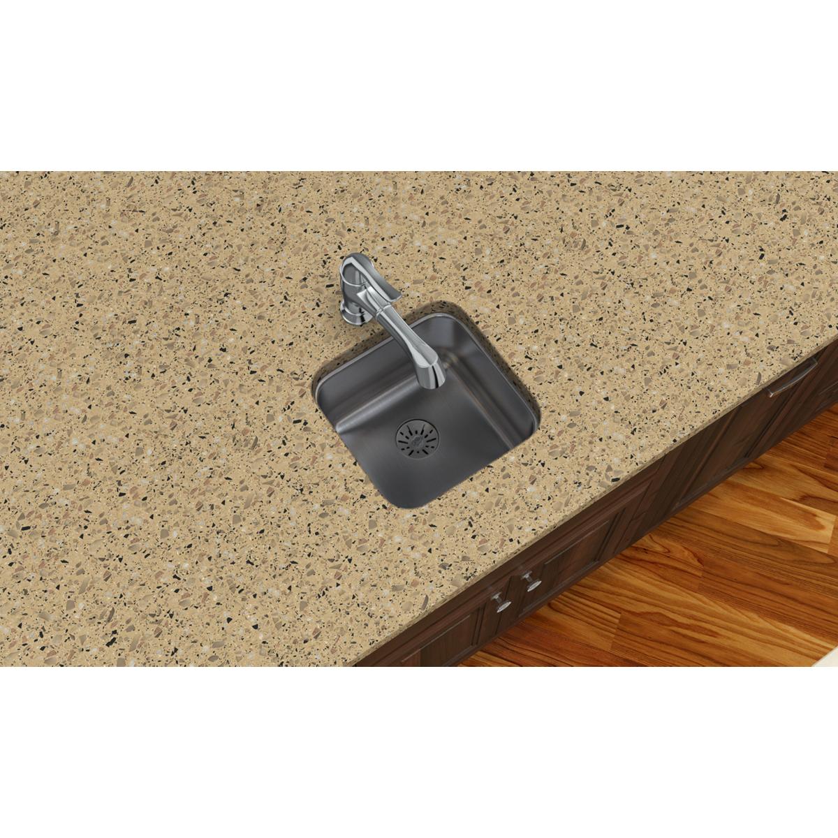 Elkay Lustertone Classic Stainless Steel 14-1/2" x 14-1/2" x 7", Single Bowl Undermount Sink with Perfect Drain