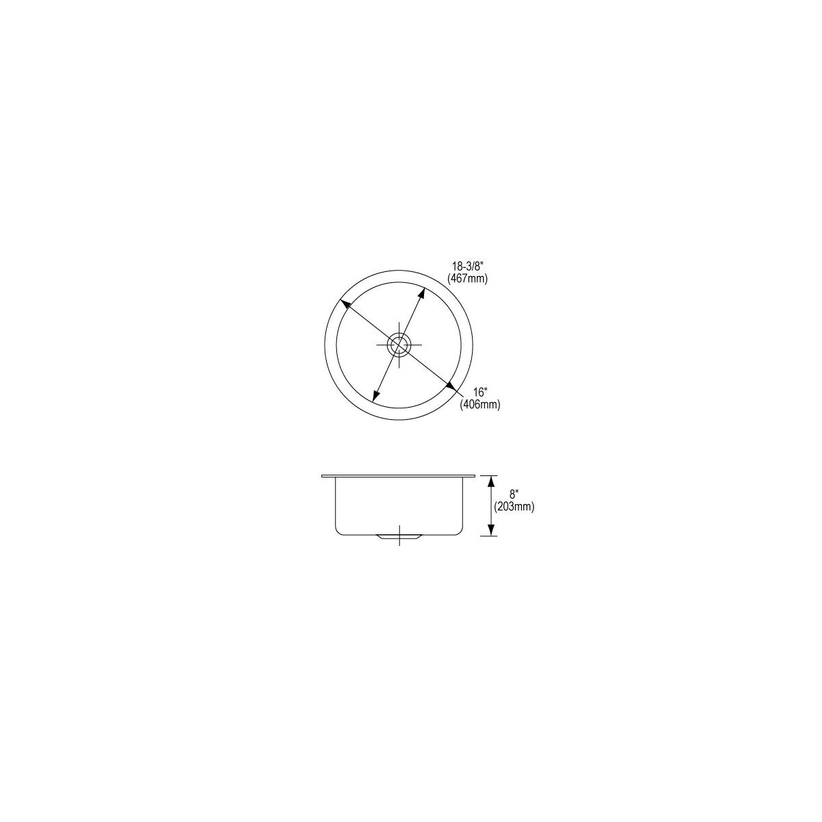 Elkay Lustertone Classic Stainless Steel 18-3/8" x 18-3/8" x 8" Single Bowl Undermount Sink