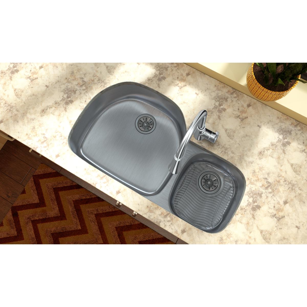 Stainless steel sink grid with crosshatch pattern, sized 10" x 12" x 1" for undermount sink basin.