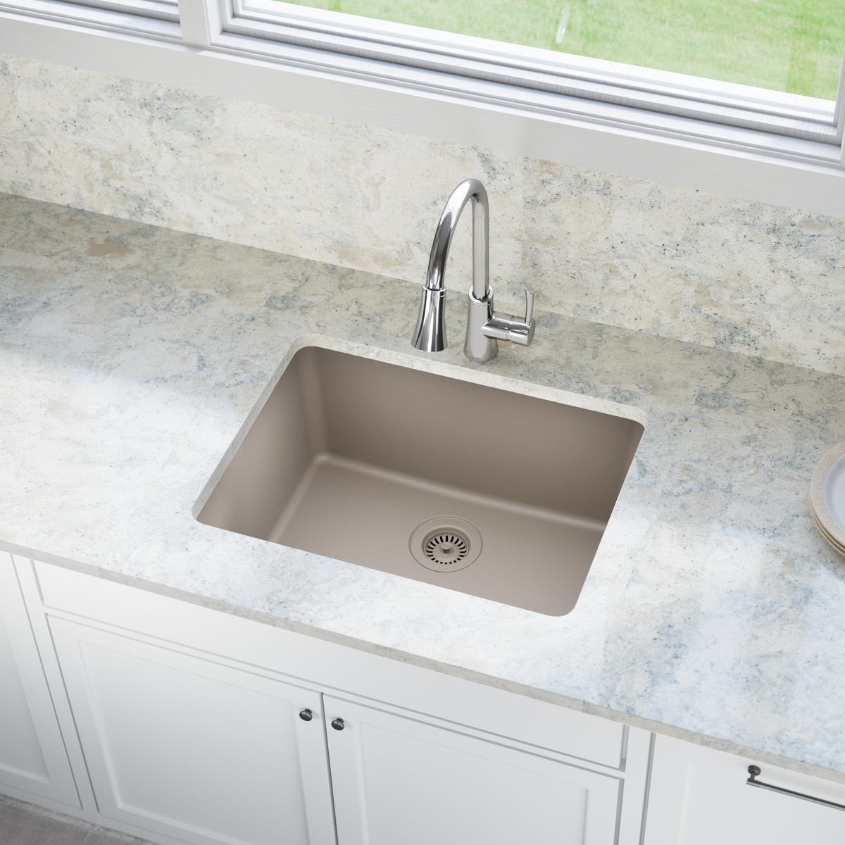 Elkay Polymer Drain Fitting with Removable Basket Strainer and Rubber Stopper Silvermist