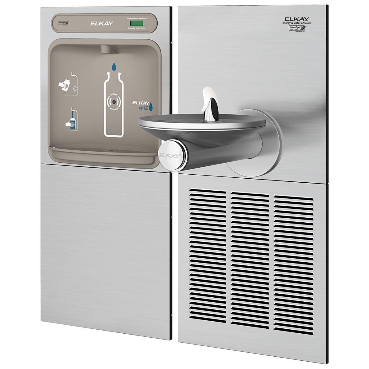 Elkay ezH2O Bottle Filling Station & SwirlFlo Single Fountain High Efficiency Non-Filtered Refrigerated Stainless