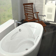Bain Ultra Essencia 7236 Oval Drop In 1-Person 61 Gallon 50 Jet Thermomassuer Bathtub with 1-1/2" Standard Deck Raised Seat 2 Armrests and 2 Grab Bars in Biscuit - BESSOD00T-02